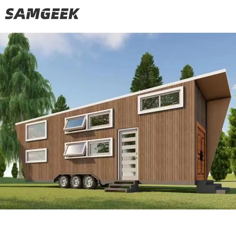 Modern Design Outdoor Camping Cabin Tiny House Customized Light Steel Multi-function Tiny House on Wheels Steel Structure Villas