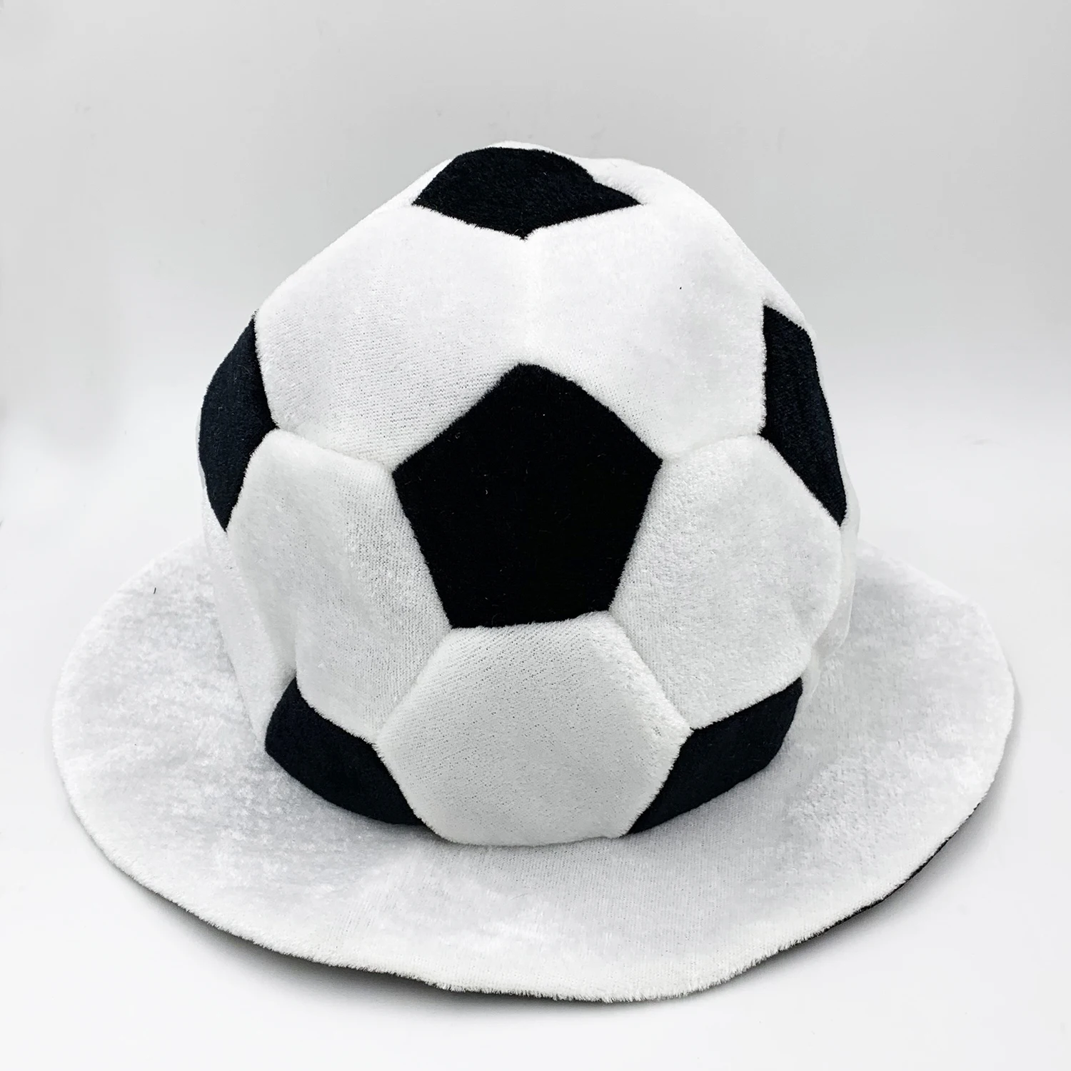 Party Funny Supporter White Black Football Shape Hat for Soccer Crazy Fans Cap MH-1002