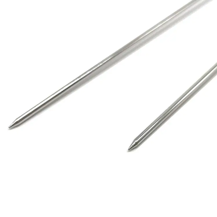 BBQ Metal Kabob Grill Skewer Stainless Steel Barbecue Skewer Sticks with Extra long Wooden Handle for Meat Veggies Grilling