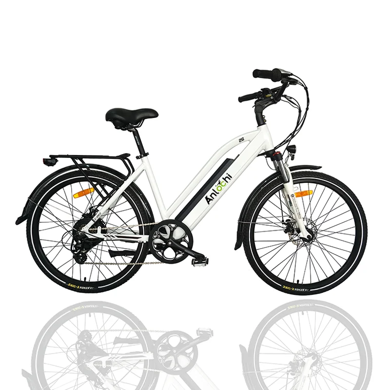 ANLOCHI cheap electric bike adult city bike step through 26inch 48v 350w electric bicycle with pedal assist