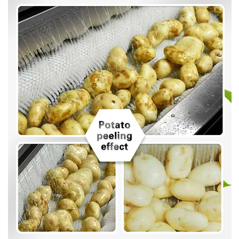 Industrial Brush Roller Type Onion And Root Cassava Carrot Fresh Ginger Potato Washer Peeler Washing Peeling Machine