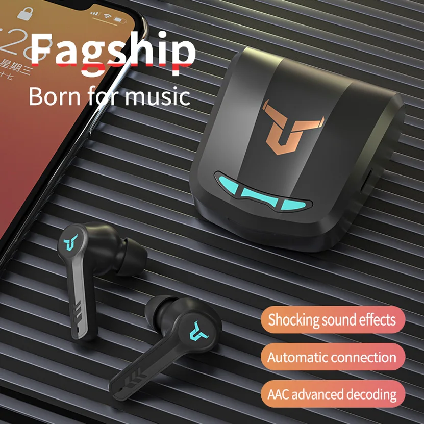 Original Factory GM8 TWS Gaming Earphone Wireless Bluetooth Headphones Noise Reduction Earbuds Waterproof Sport Headset