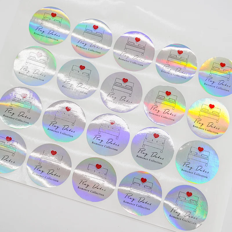 Custom Printing Hologram Security Vinyl Adhesive Square Clear Reflective A4 Size Rainbow Effect Kiss Cut Sticker Sheet