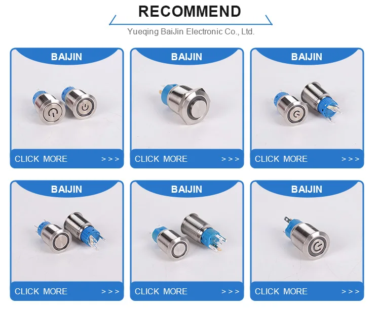 19mm Flat round Head 15a Brass Nickel Ring Led Latching Led Push Button Switch 15a 125vac