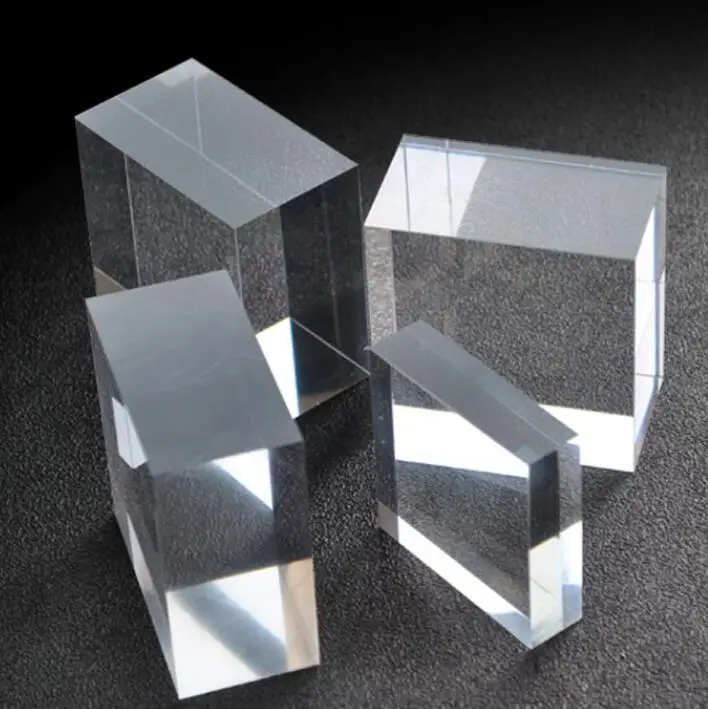 acrylic cosmetic accessorise base crystal block exhibition Stand Organic Glass Base Jewelry Display Stand