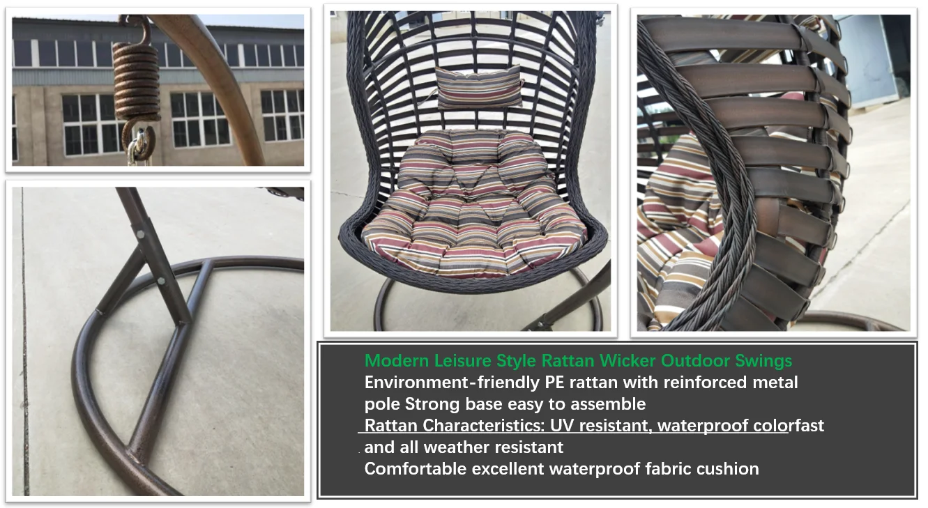 factoyr price fashion leisur  balcony rattan  outdoor indoor swing egg chair