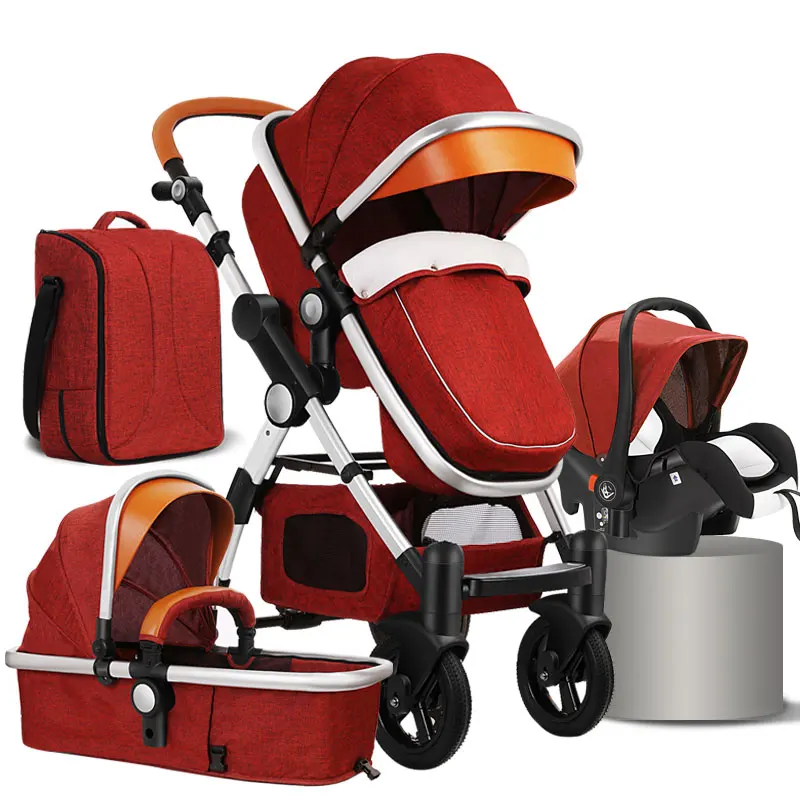Wholesale 3 In 1 Stroller Baby, Buy Luxury Foldable Baby Carriage, New Born High Landscape Baby Push Car Stroller/