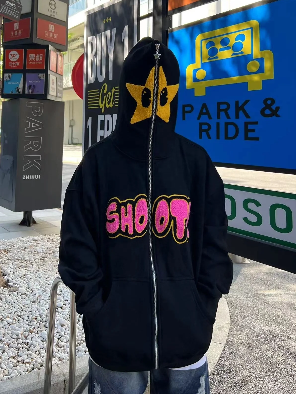 2023 New Arrivals Manufacturers Custom Chenille Embroidery Logo Men High Quality 100% Cotton Zipper Full Zip Up Hoodies