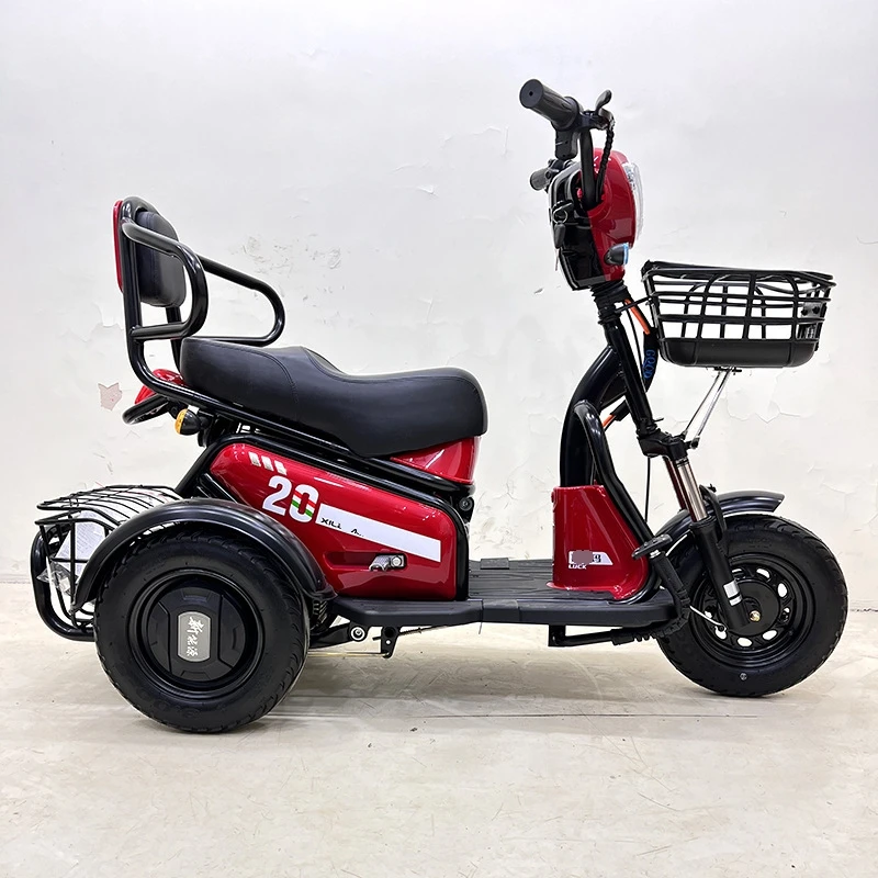 Three-Wheel Electric Passenger Trike for Adults 48V Solar Motorcycle Fat Tire Open Body Cargo Use 3-Wheel Electric Motorcycle