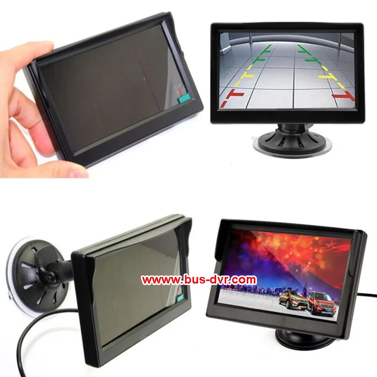 Factory supply portable 5 inch hd foldable TFT LCD car monitor