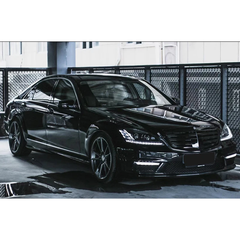 Factory Price Body Kit W221 To S63 Maybach Head Lamp Front Rear Bumper Rear Diffuser Bodykit For Mercedes S-Class W221 2007-2014