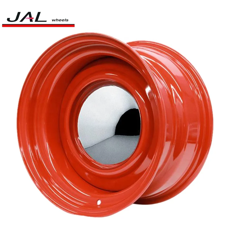 Red Rims Chrome Steel Wheels Durable Rims for Classic Cars