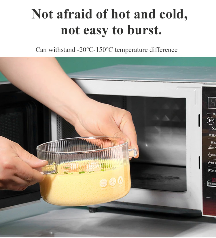 Household Kitchenware Clear Heat Resistant High Borosilicate Glass Cooking Pot With Bear Decoration