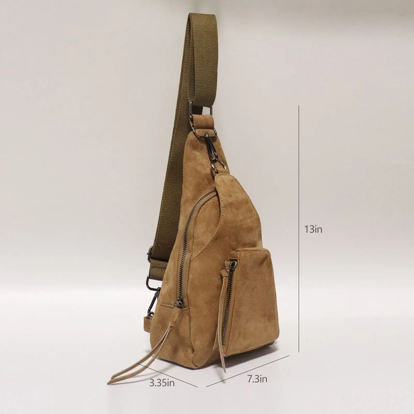 Wholesale New Solid Suede Waist Bag Lightweight Sling Crossbody Bag Multifunctional Casual Chest Bag DOM Y-2085