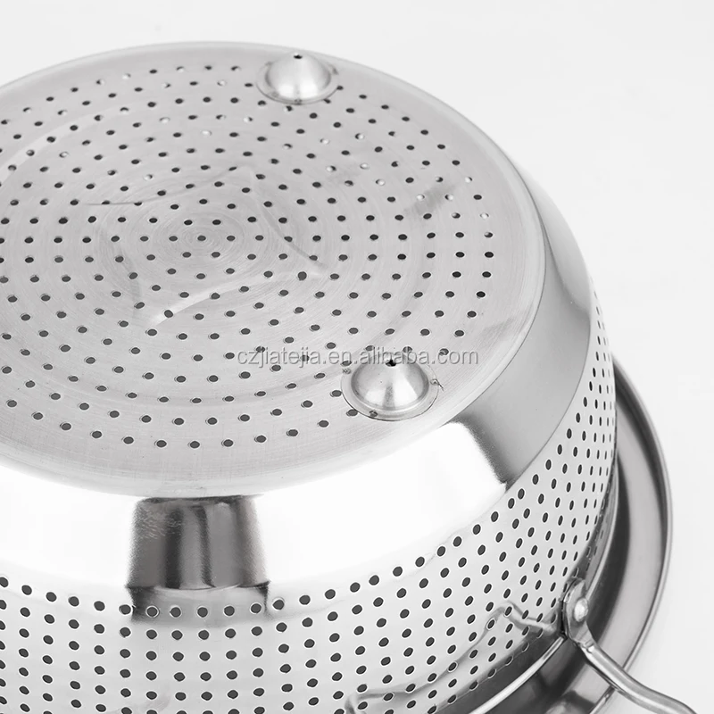 Stainless steel kitchenware steel rice/sink colander with legs
