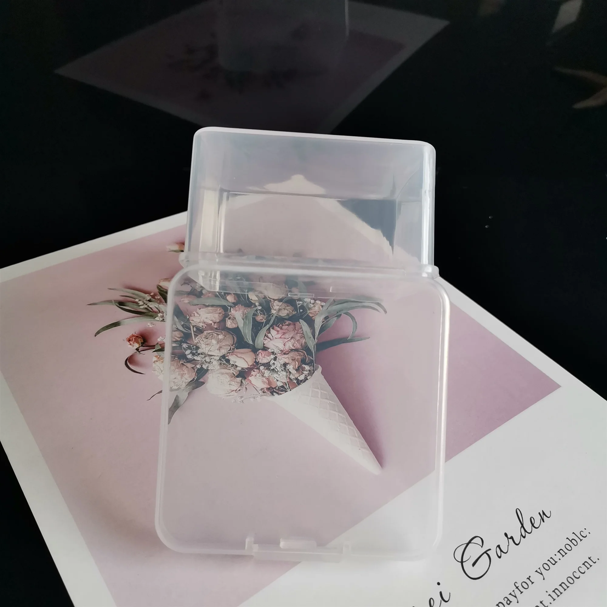 Hard Organizer Box Transparent PP Square Recyclable Hinged Plastic Waterproof Food Container Multifunction Customized CLASSIC