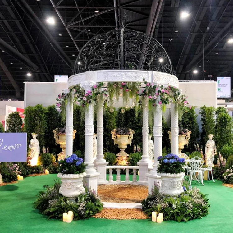 Высококачественная мраморная резная беседка для сада и свадьбы в продаже
