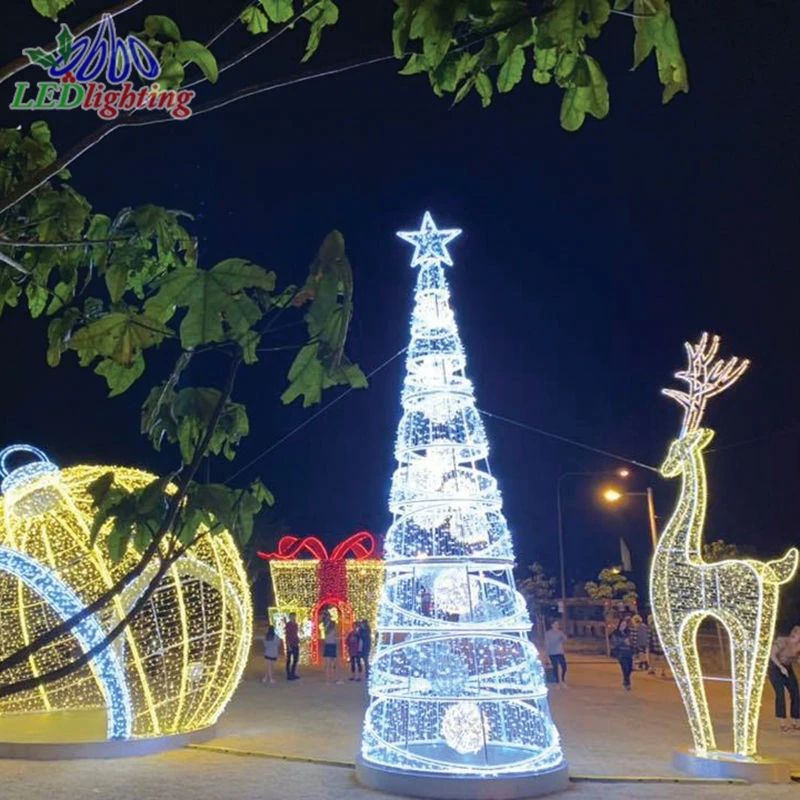 new lobby decorative waterproof material Blue spiral christmas tree