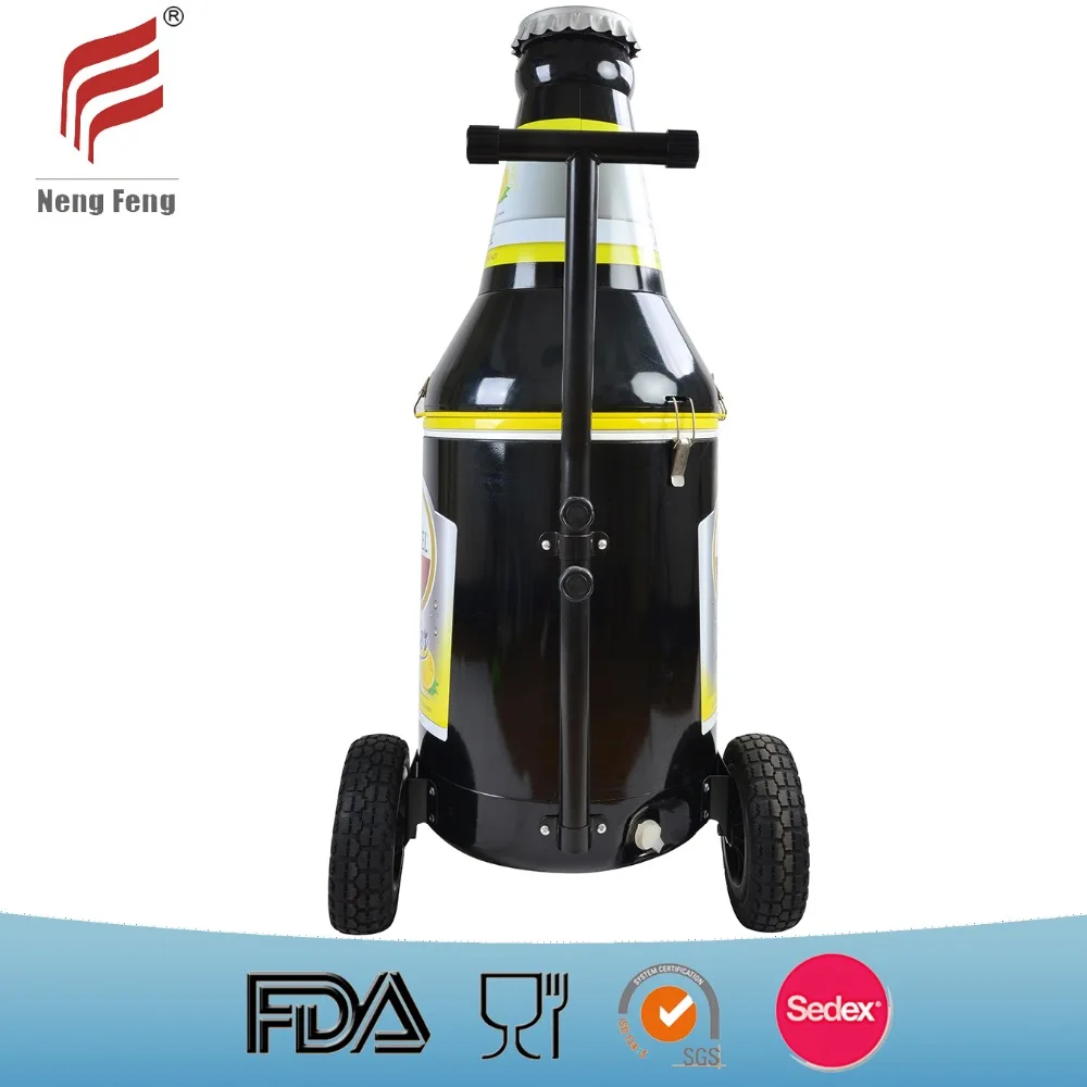 2022 ice bucket  Outdoor Heavy duty Commercial Portable Trolley Barrel Offest Charcoal BBQ Grill Smoker cooler box with wheels