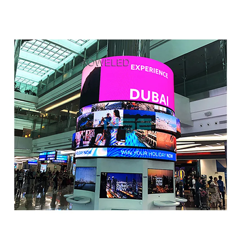 High Refresh Rate Soft Module Curved Cylinder Wave and Column Flexible Led Display