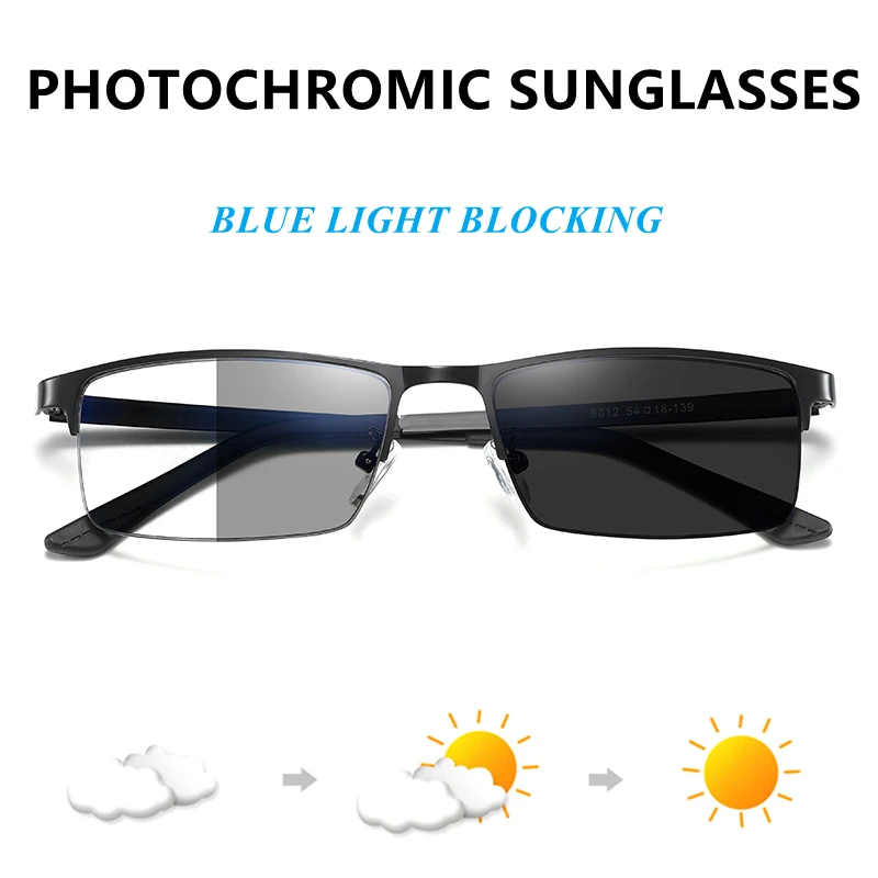 lunettes photochromic Semi- Rimless rectangle gafas de sol para mujer man armazon tr90 viper sunglasses  latest spectacle frames