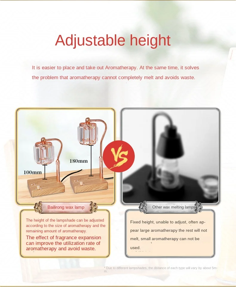 Wholesale Timing Top-down Home Office Use Elegant Crystal Lampshade Electric Candle Warmer Lamp