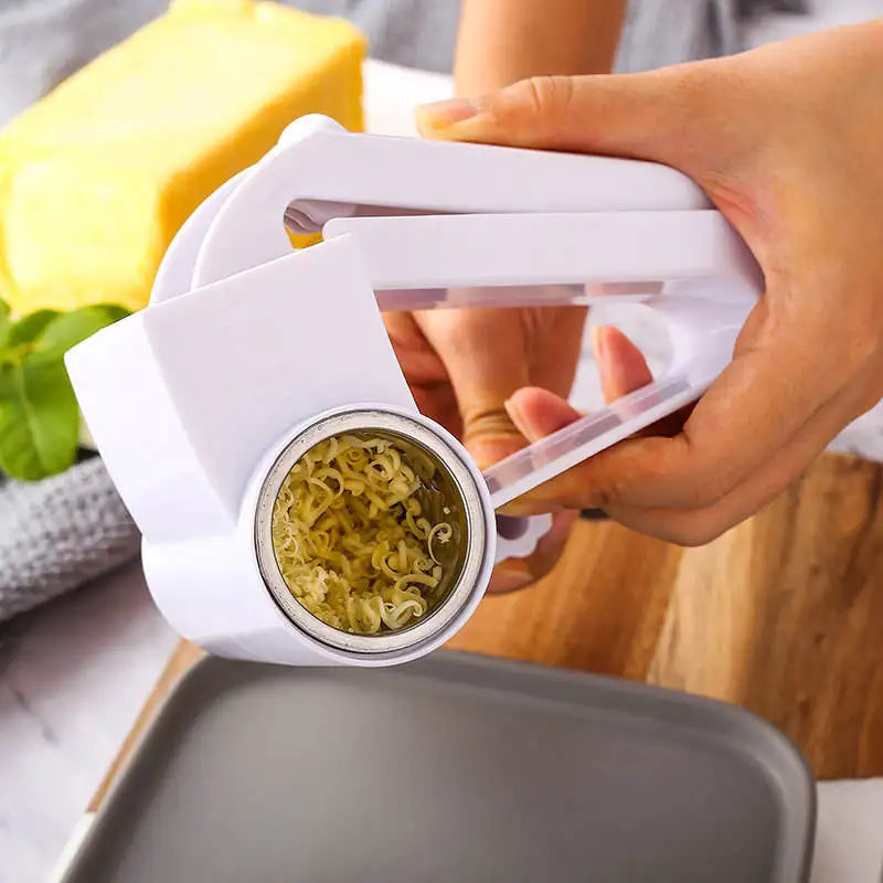 3 In 1 Roller Cheese Cutter Kitchen Rotary Butter Shredder Grater Portable Cheese Mill Grinder