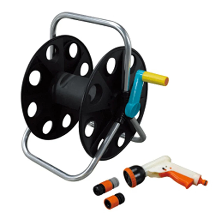 
Garden PP Plastic Strong Stability Water Hose Reel Cart With One Sided Rotating Handle 