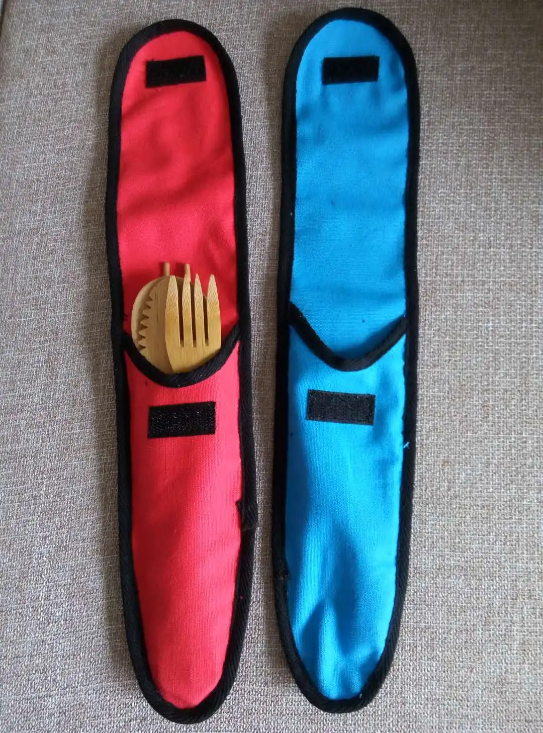 Natural bamboo knife fork and spoon with package bags for picnic