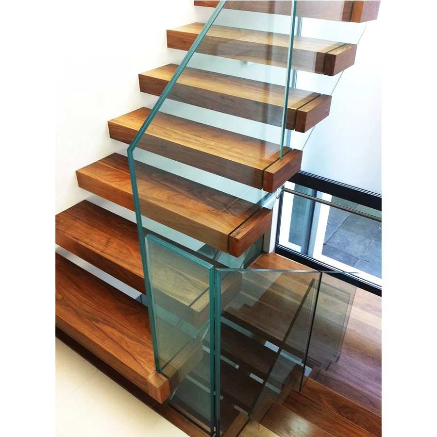 Gaobo Manufactured Floating Staircase Contemporary Spiral Straight Stair Metal Steel And Wood Cantilever Staircase