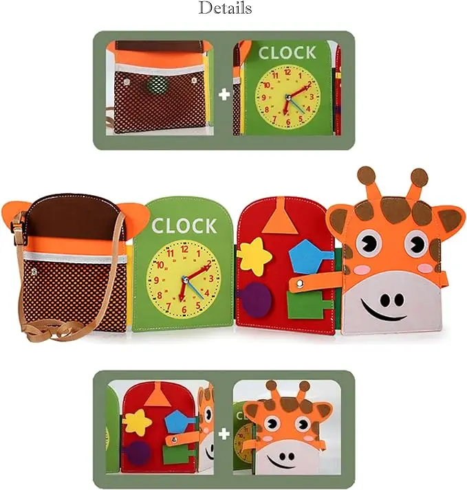 2024 new factory wholesale Giraffe Quiet Activity Book.Busy book for toddlers, Sensory Toy for Toddlers,Giraffe backpack