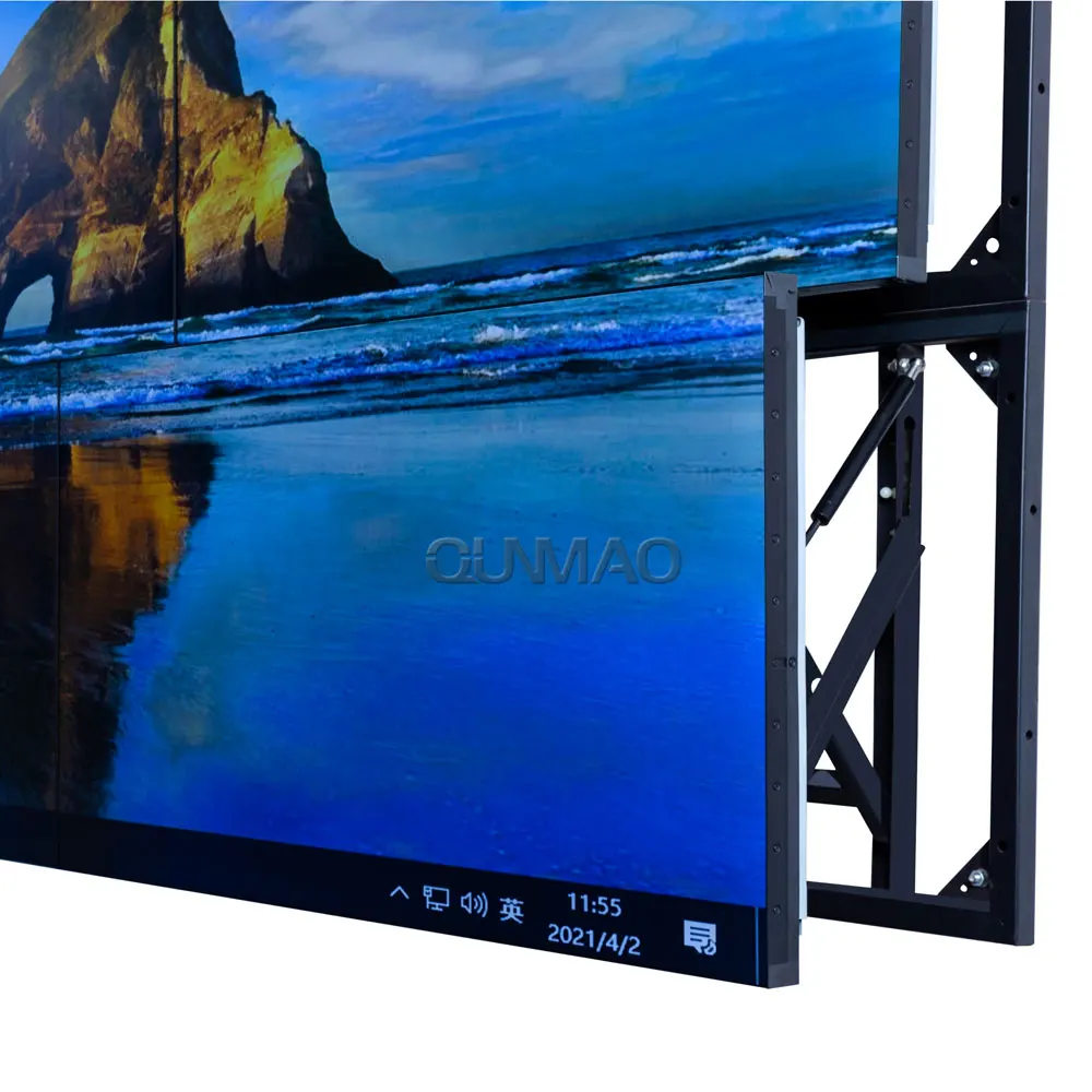 Custom Ultra Narrow Bezel wall mount videowall system 55inch lcd video wall with video wall monitor tiled2x2 4x4 2x3