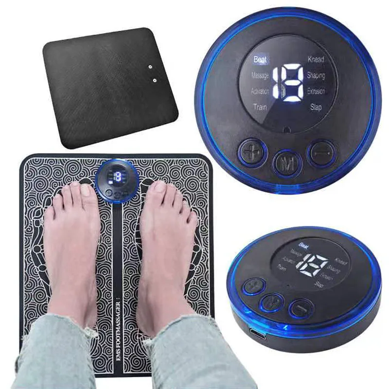 Hot Products Free Sample TENS Massage Pad Feet Muscle Stimulator Massage Mat Electric Vibration EMS Foot Massager