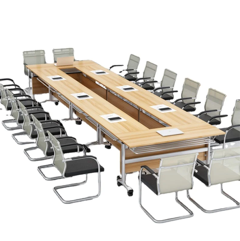 Modern meeting table fold up table and chairs modular office funriture training conference deskMovable folding conference table