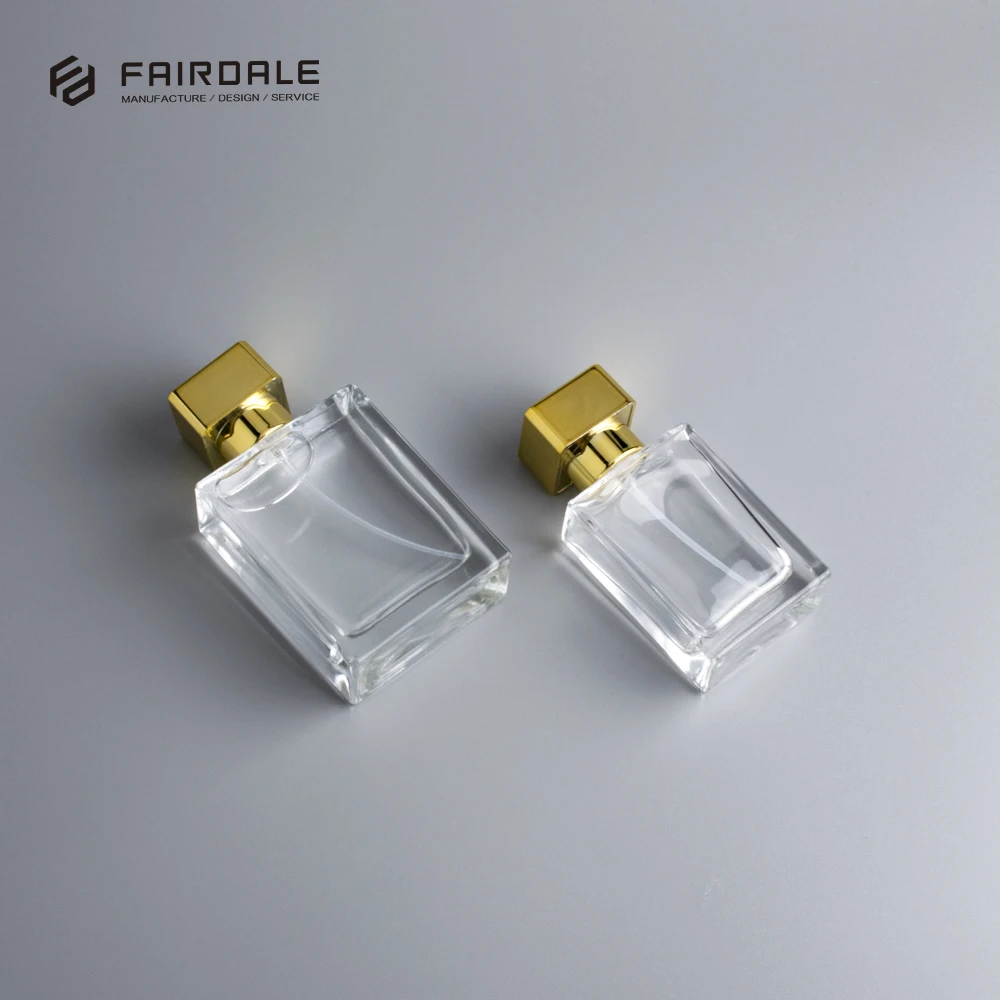 High Quality Cosmetic Packaging Gold Cap Spray Bottles Perfume Bottle 50ml