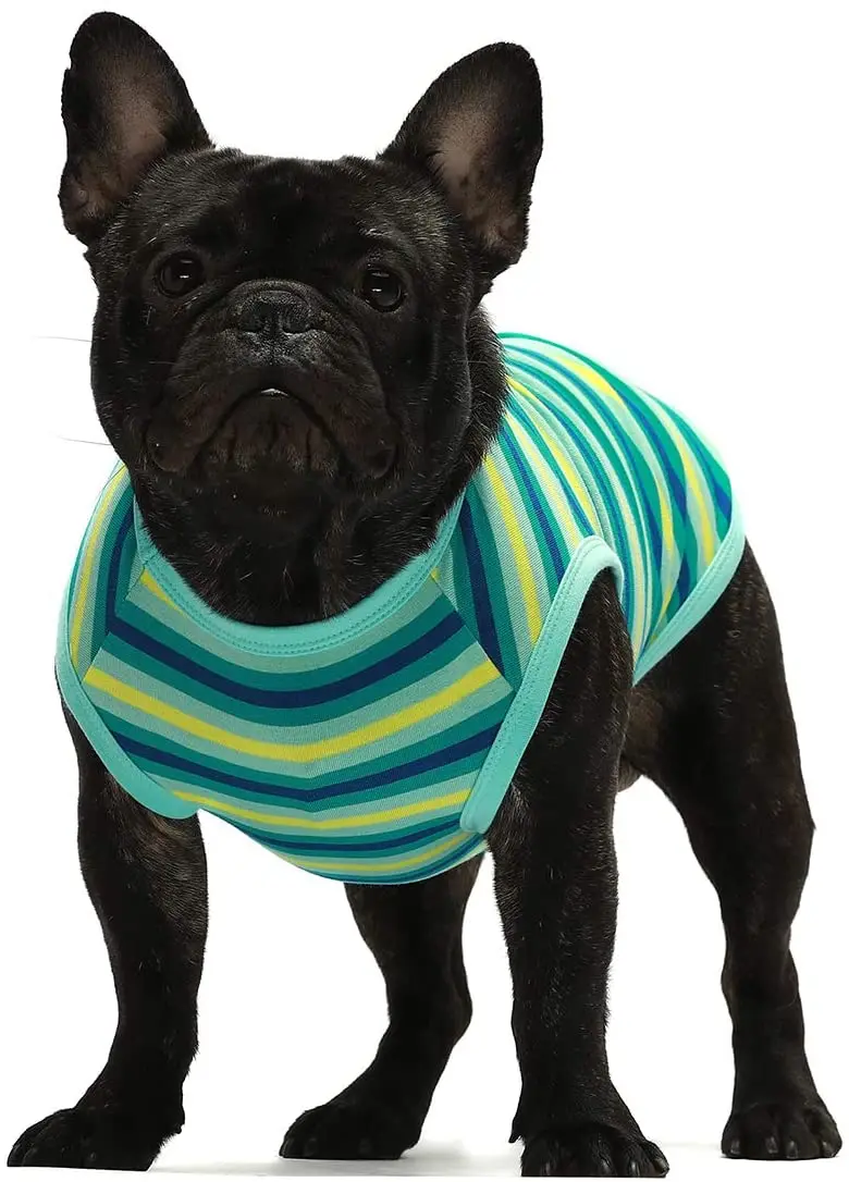 100% Cotton Breathable Soft Elastic Pet Vest Dog Luxury Summer Clothes Medium Dog Shirts French Bulldog Clothing