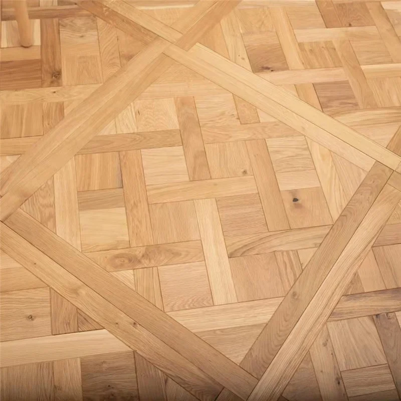 Art Parquet Versailles French European White Oak Solid Hardwood Parkett Wood Flooring Click 600*600mm Floor