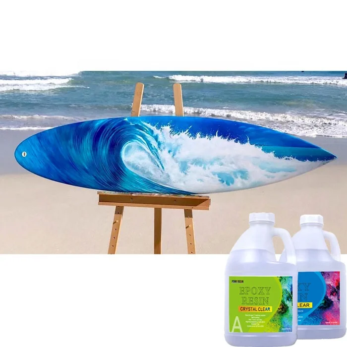 UV Resistance Epoxy Resin for Polished Surfboard/Longboard with Fiberglass Fabbric