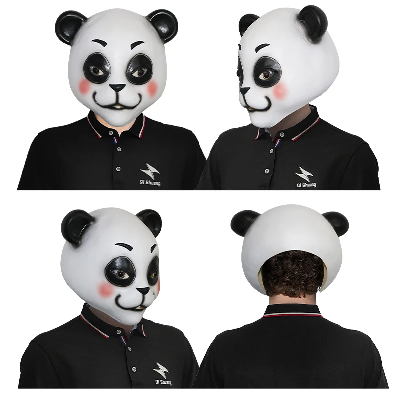 Custom Realistic Animal Full Head Mask Halloween Cosplay Panda Hero Mask Latex Cute Customizable Animal Mask