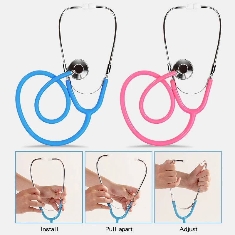 5 sets Doctor Stethoscope Play House Toy Dentist Toy Wooden Mini Simulation Stethoscope Injection Game Role Play Toys For kids