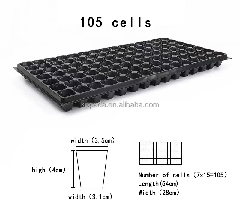 21/32/50/72/98/105/128/162/200 Holes Cells PET Plastic Planting Seedling Tray Vegetable Nursery Trays