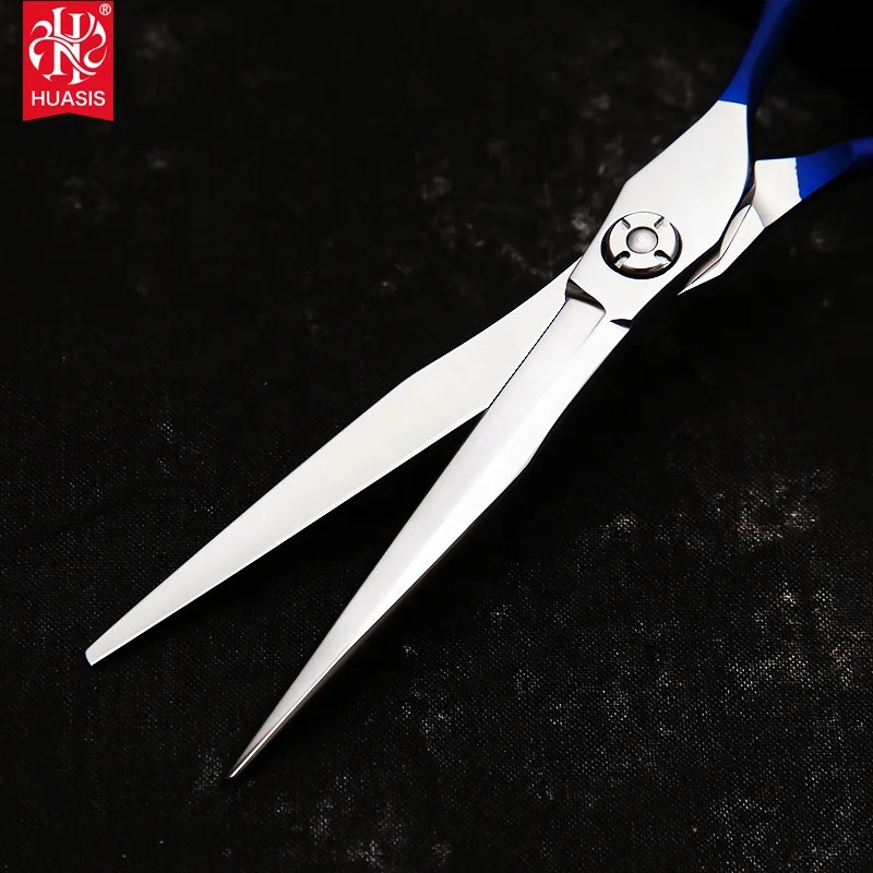 China wholesale 6-inch blue stainless steel sword type double-sided hairdressing scissors