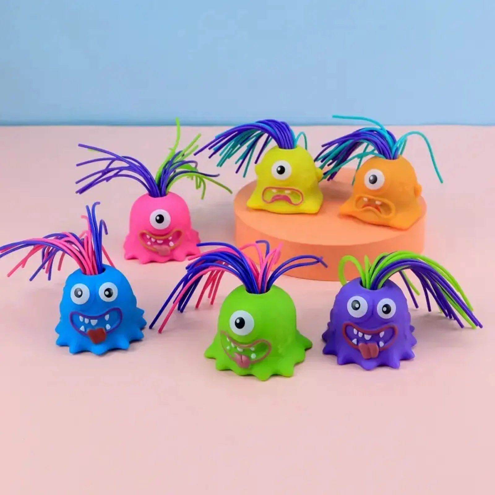 Popular pull its hair stress relief toys screaming monster fidget toys