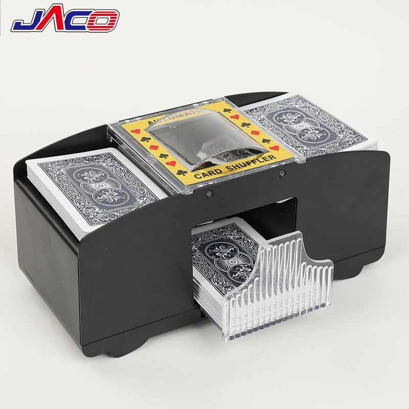JACO Premium Automatic Card Shuffler Battery Operated Holds up to 2 Decks Professional Cards Shuffling Machine Shuffles Quickly