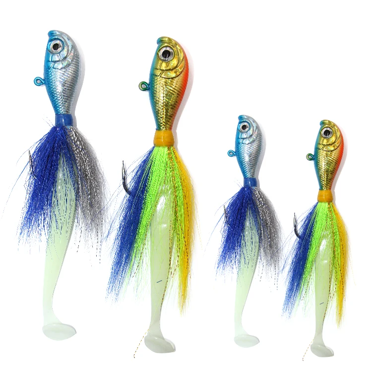 Wholesale Fishing Jig Teasers Lure Saltwater 3/4oz 21g High Quality Bucktail Jig Head