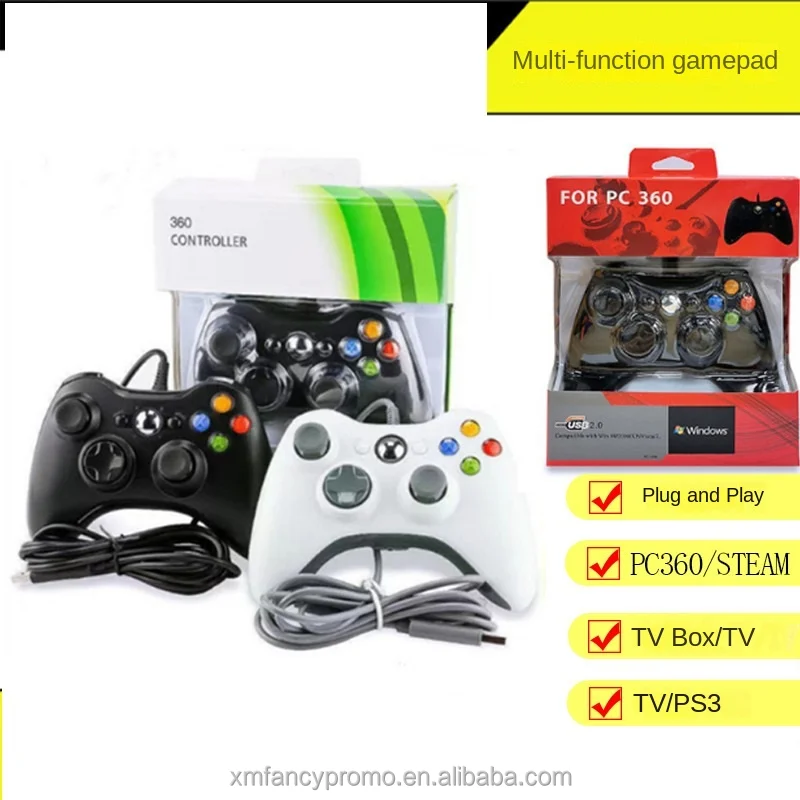 Gaming Controller PC Game Controller Joystick with Dual-Vibration Turbo Trigger Buttons for Windows PC/ PS3/ Android TV Wired