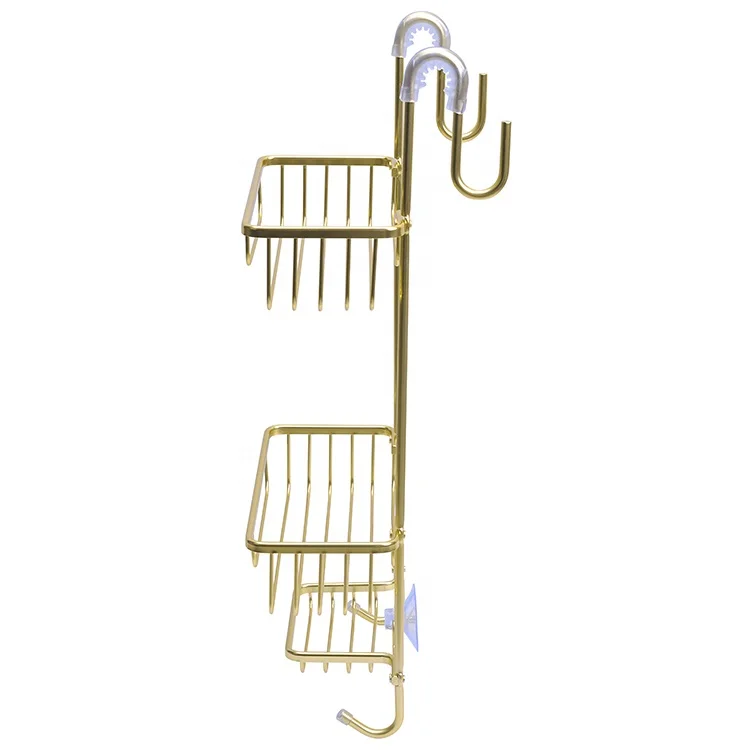 Aluminum Bathroom Toilet Kitchen Corner Wall-mounted Hanging Basket Shelf Shelf Basket Bathroom Gold Anodized