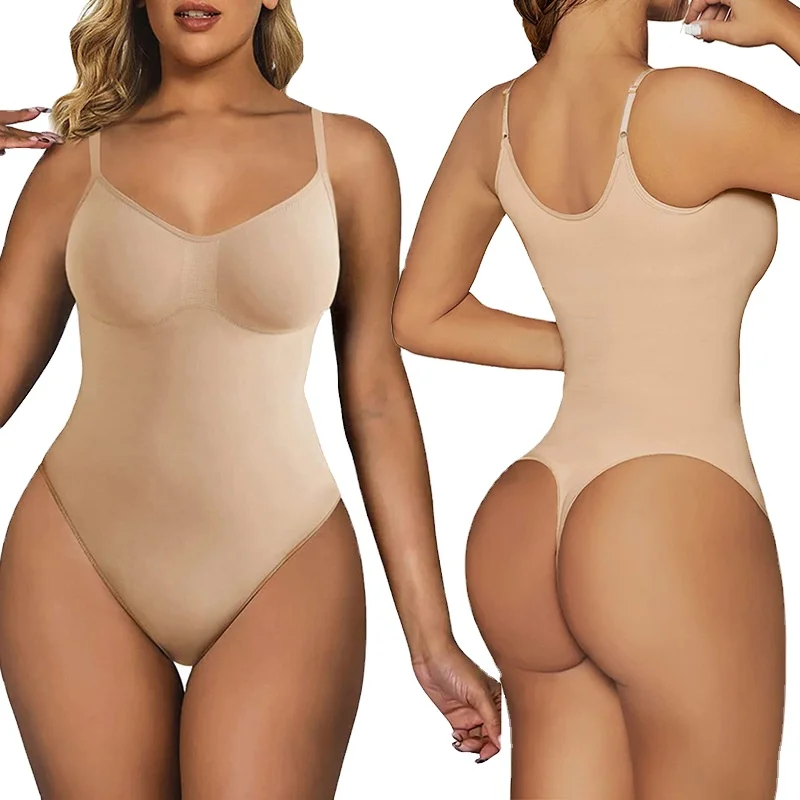 Women sexy Thongs Bodysuit Shapewear Tummy Control Butt Lifter Body Shaper Smooth Invisible Under Dress Slimming Underwear