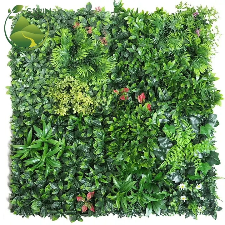 Plastic greenery plant wall artificial grass wall 50X50Cm Green Wall Landscape Tree Artificial