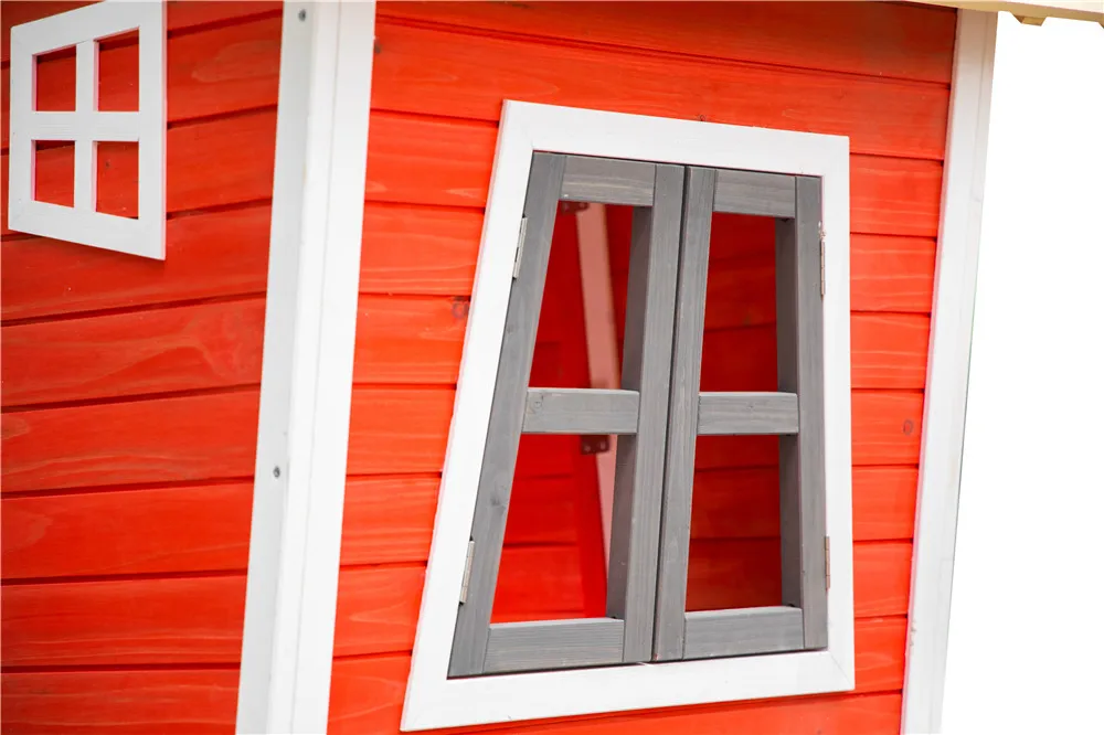 Заводской напольный садовый Безопасный детский причудливый неровный красный деревянный домик Венди игровой с